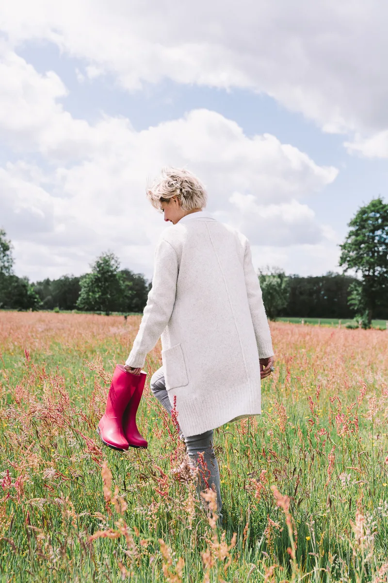 Bloeikracht rode laarzen